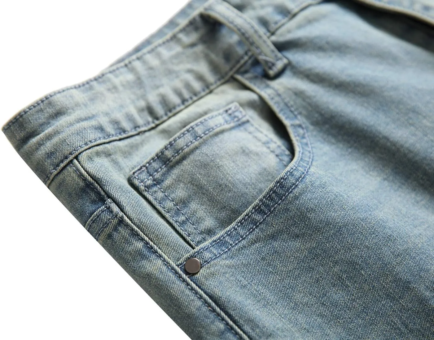 RANMCC Men's Stretch Skinny Ripped Jeans, Fashionable Slim Fit Stacked Jeans Pants for Men