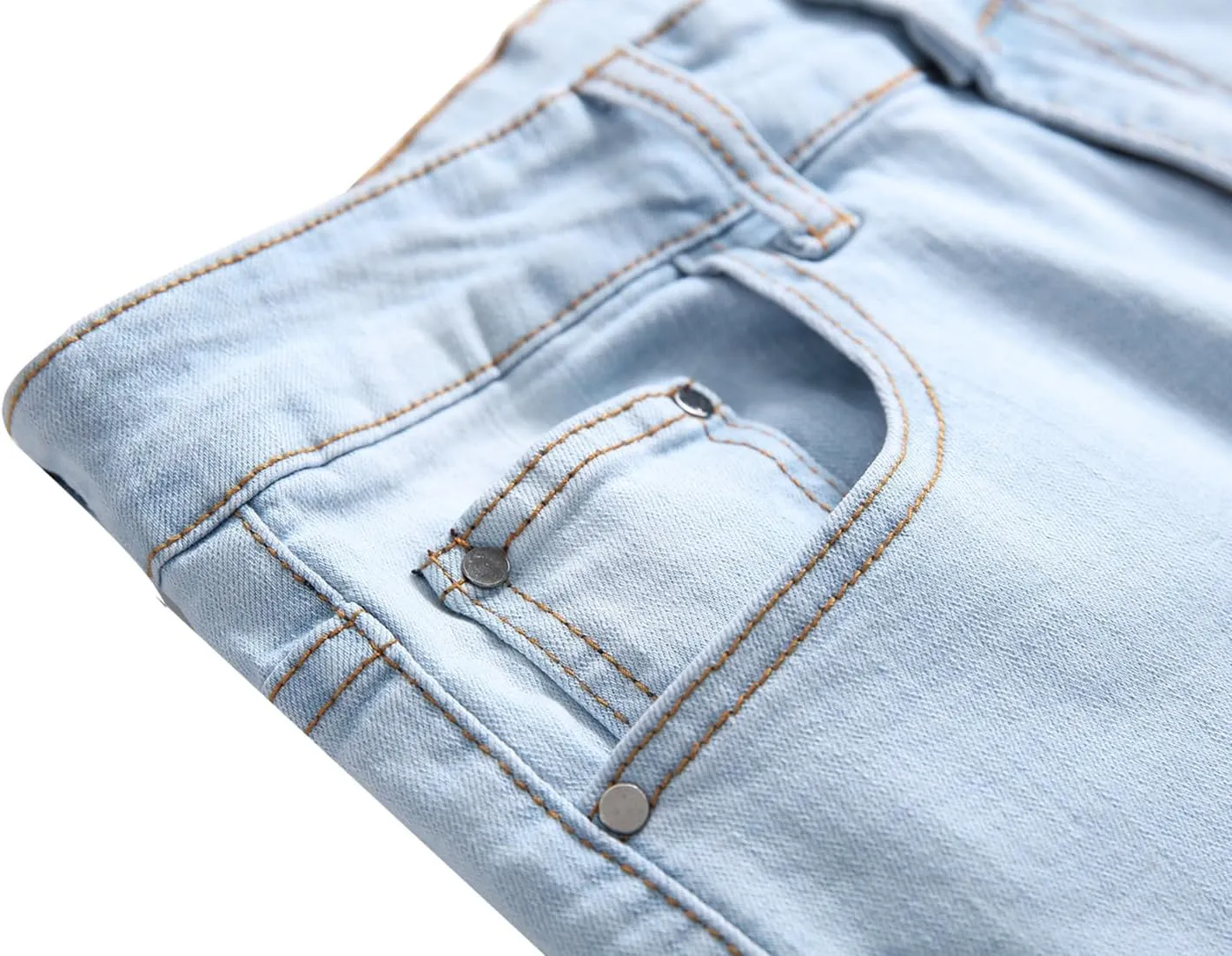 RANMCC Men's Stretch Skinny Ripped Jeans, Fashionable Slim Fit Stacked Jeans Pants for Men