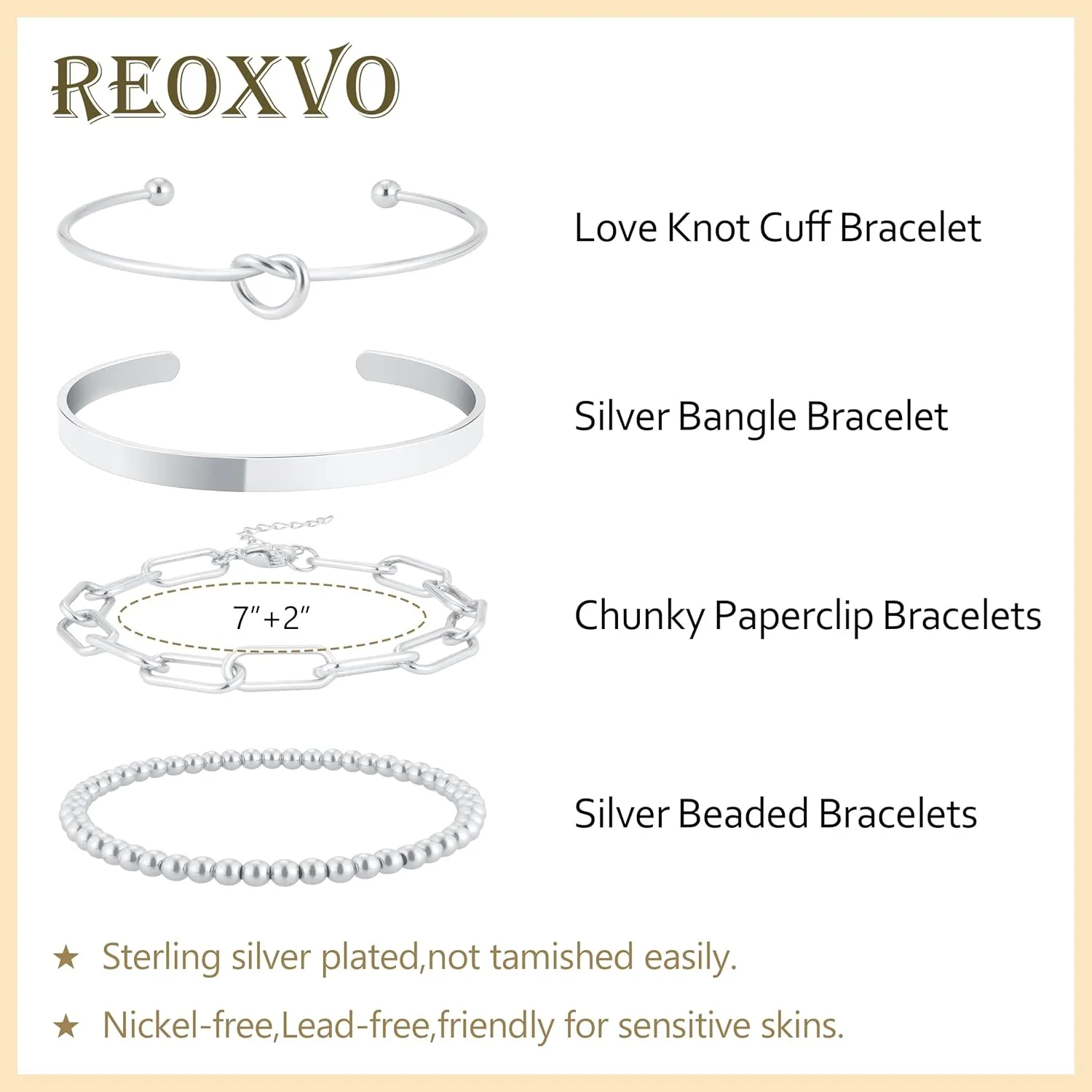 Reoxvo 14K Gold Plated Bangle Cuff Bracelets for Women Non Tarnish Gold Bracelet Stack Jewelry Set for Women Trendy