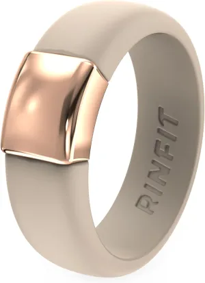 Rinfit Silicone Rings for Women - Silicone Wedding Bands - Womens Rubber Ring with Stainless Steel Plate - Patented Design