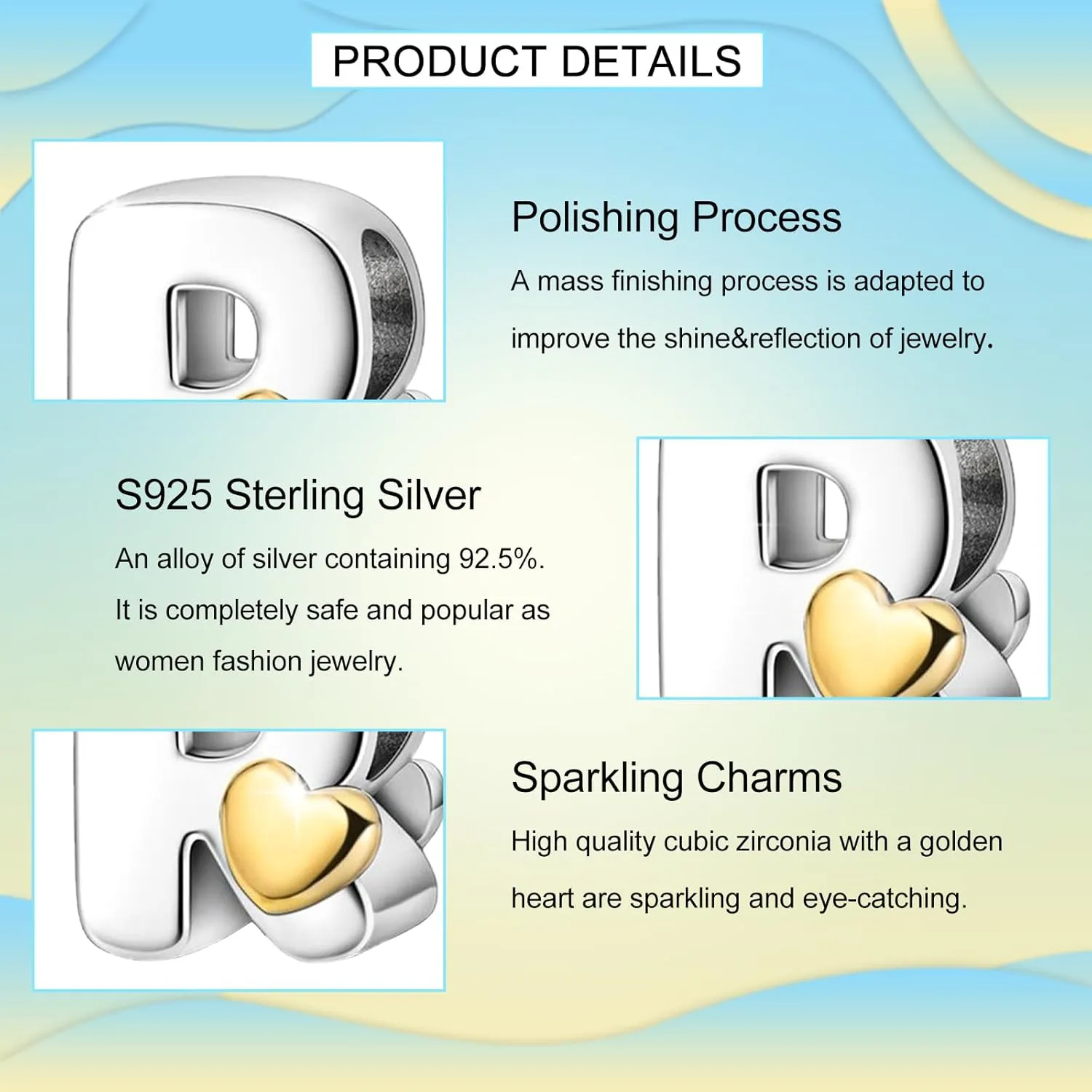 S925 Sterling Silver Charms for Bracelets and Necklaces