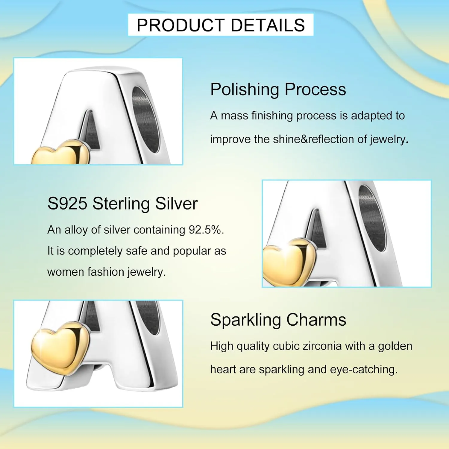 S925 Sterling Silver Charms for Bracelets and Necklaces