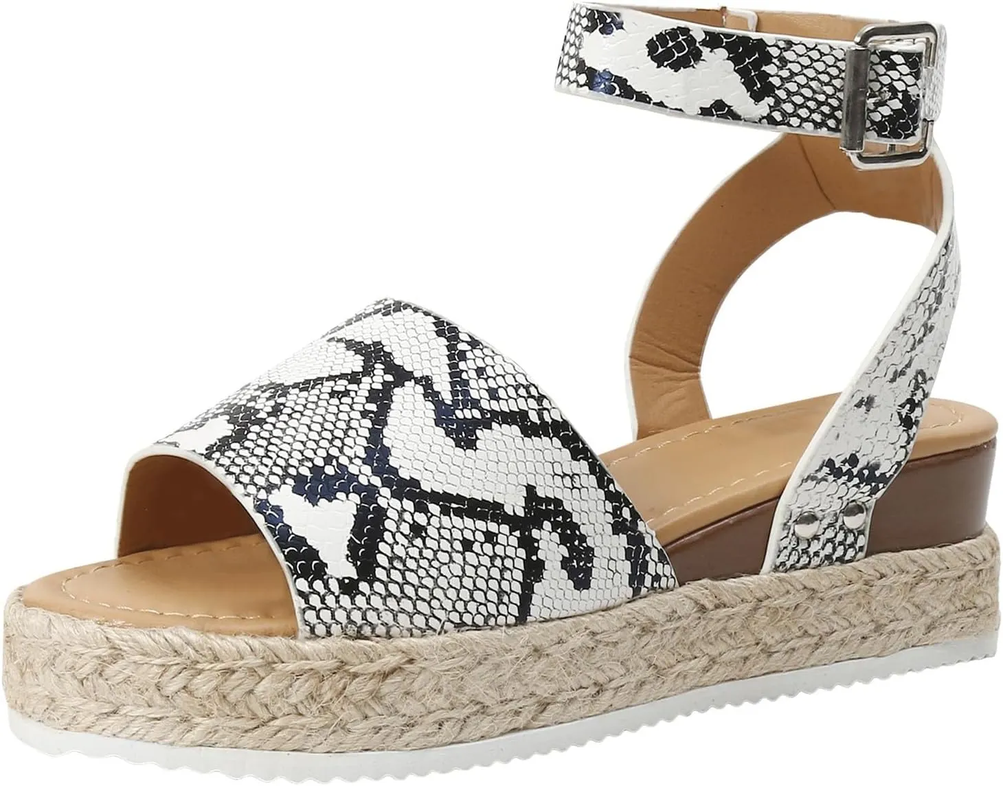 Sandals for Women 2025 Platform Sandal Espadrille Wedge Comfortable Ankle Strap Open Toe Shoes for Walking