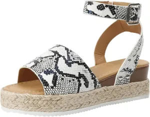 Sandals for Women 2025 Platform Sandal Espadrille Wedge Comfortable Ankle Strap Open Toe Shoes for Walking
