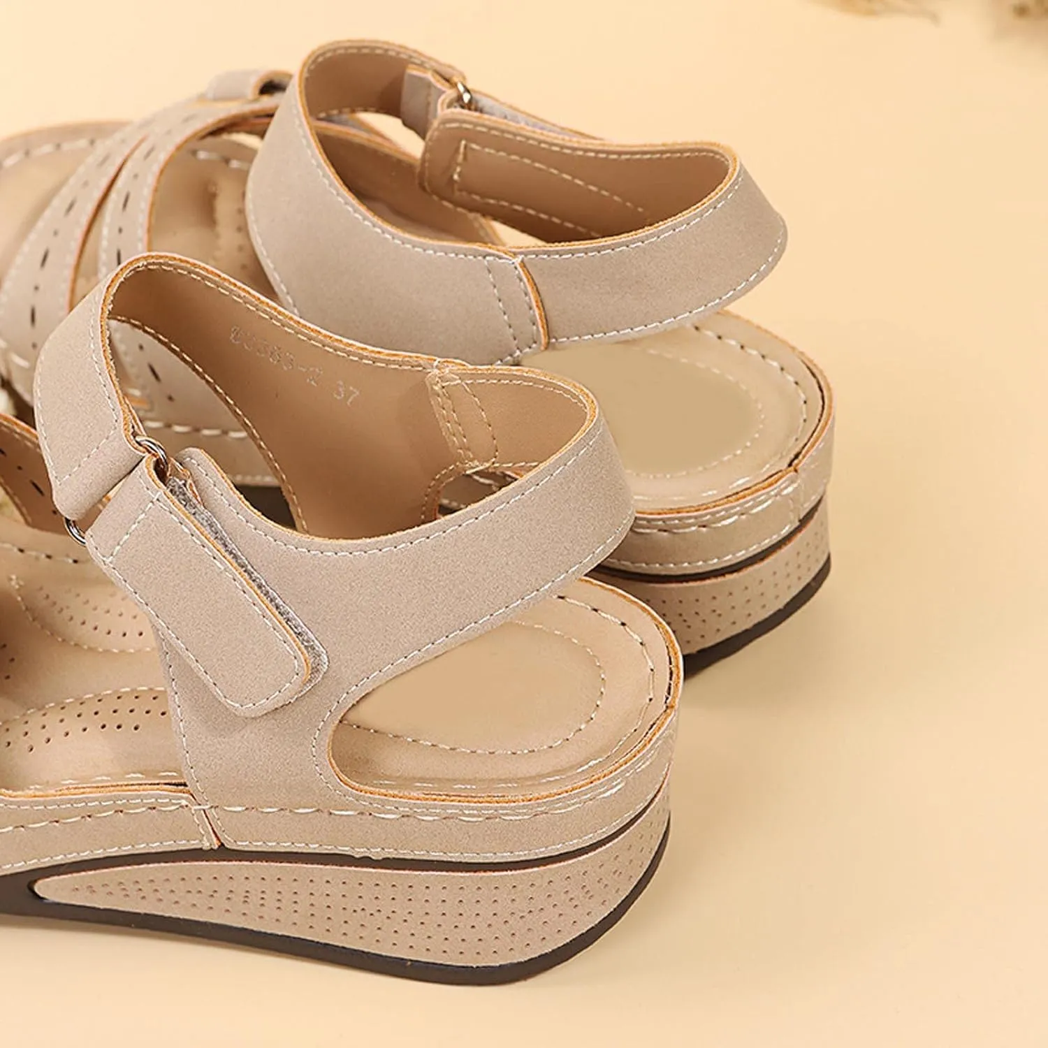 Sandals Womens Summer Wedge Sandals for Women Comfort Ankle Strap Walking Shoes Platform Beach Sandals Boho Sandal