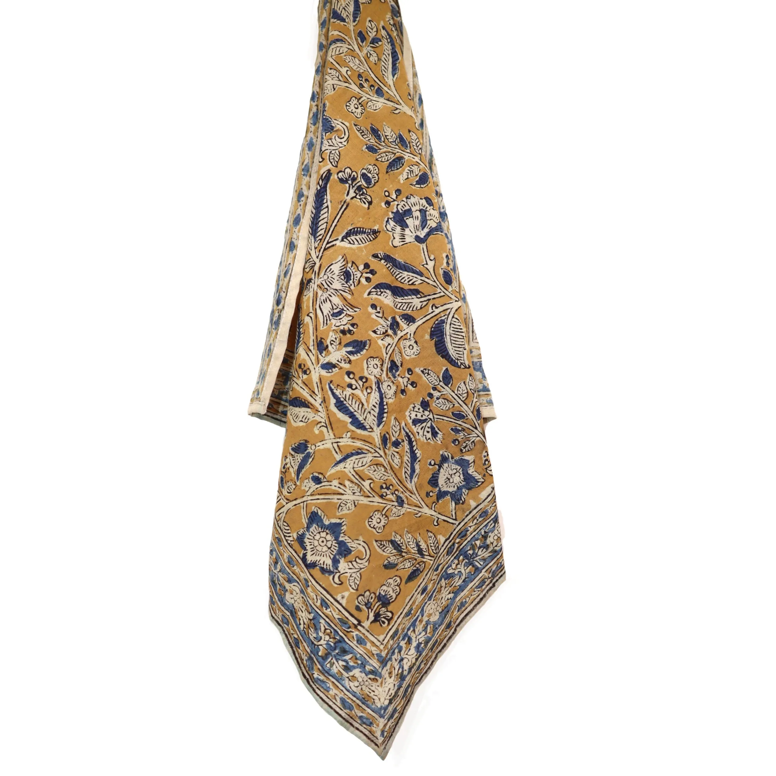 Sapphire Bloom - Kalamkari Cotton Bandana (KK1460)