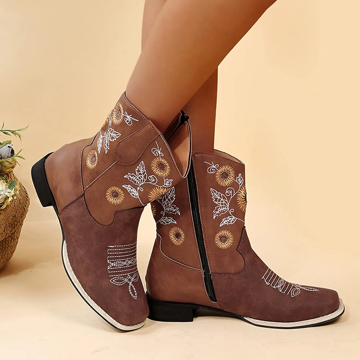 SBGMoSJ Suede Ankle Boots for Women Low Heel Wide Width Ankle Boots Women Low Heel Pink Booties Wide Width Low Heel Lace Up Boots for Women Ankle Booties Black Wedge Ankle Boot for Women