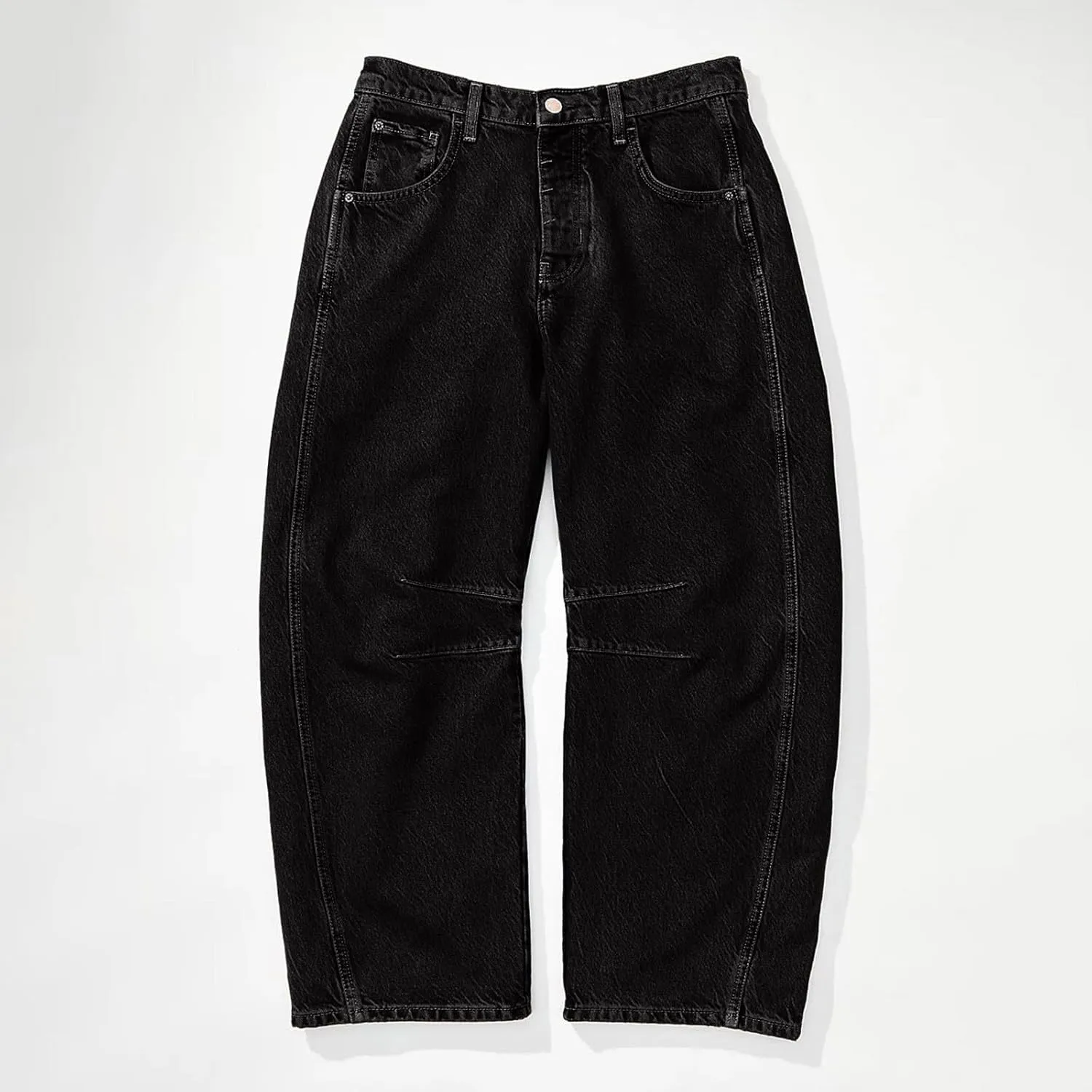 sdbrld Boyfriend Jeans for Women,Womens Baggy Mid Rise Jeans Wide Leg Loose Denim Harem Cropped Pant Vintage Barrel Jeans Y2k
