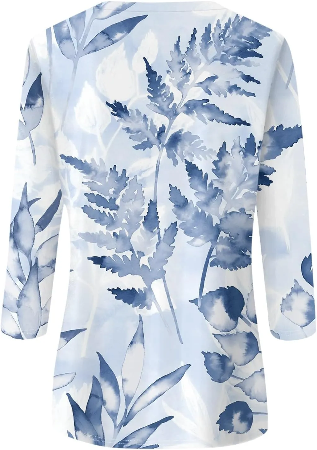 SERYU 3/4 Sleeve Tops for Women Round Neck Loose Casual Shirts Blouses Floral Print Tshirts