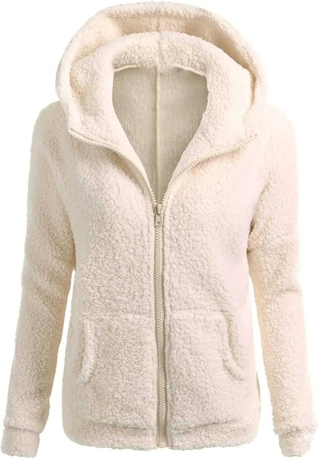 Sherpa Jacket Women Lightweight Fleece Zip Up Hoodie Jackets Casual Cozy Soft Fluffy Fuzzy Sweater Coats with Pockets