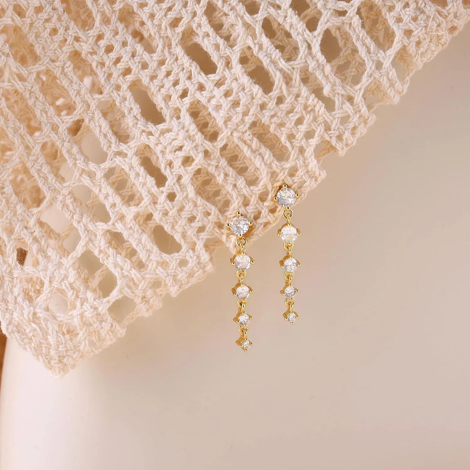 Silver Earrings for Women,Dainty Dangle Earrings Silver Plated Drop Earrings for Women Trendy Hypoallergenic CZ Stud Earrings Wedding Pearl Earrings Dangling Cute Small Hoop Earrings Jewelry