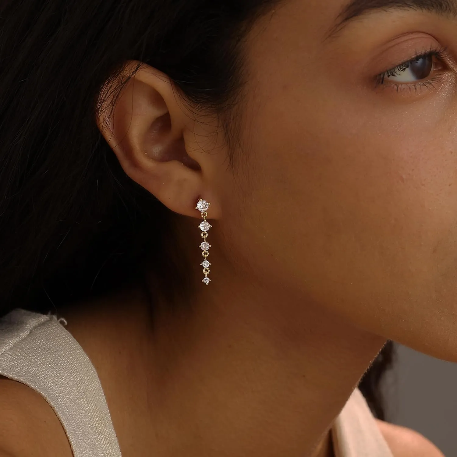 Silver Earrings for Women,Dainty Dangle Earrings Silver Plated Drop Earrings for Women Trendy Hypoallergenic CZ Stud Earrings Wedding Pearl Earrings Dangling Cute Small Hoop Earrings Jewelry