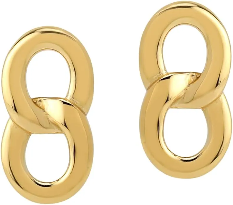 Silvershake White Gold Plated or Yellow Gold Plated 925 Sterling Silver Minimalist Twin Round Circle Geometric Casual Stud Post Earrings Jewelry for Women or Teens