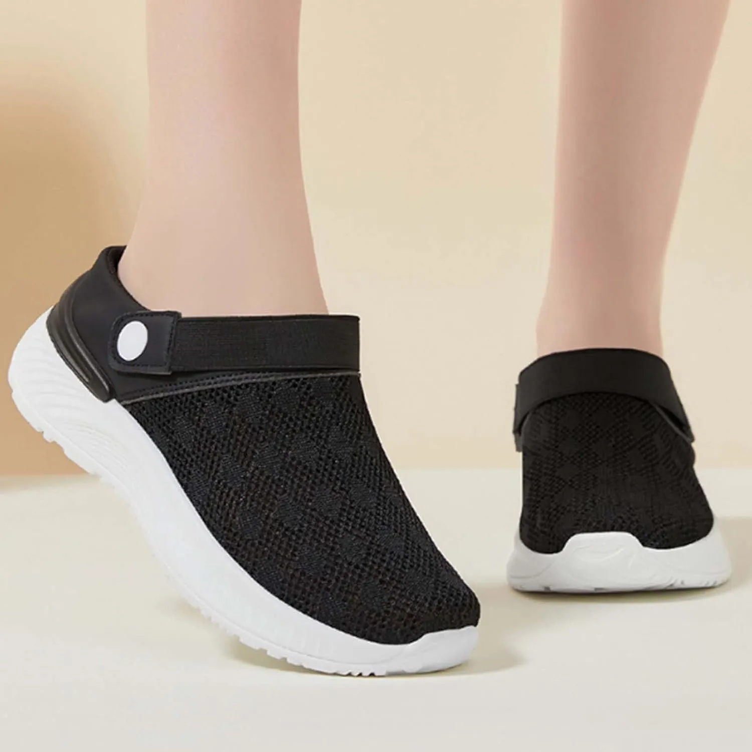 Slip On Sandals for Women Men Summer Air Cushion Platform Mesh Sneaker Breathable Mesh Walking Shoes Platform Outdoor Slippers Orthopedic Diabetic Sandals Casual Beach Shoe