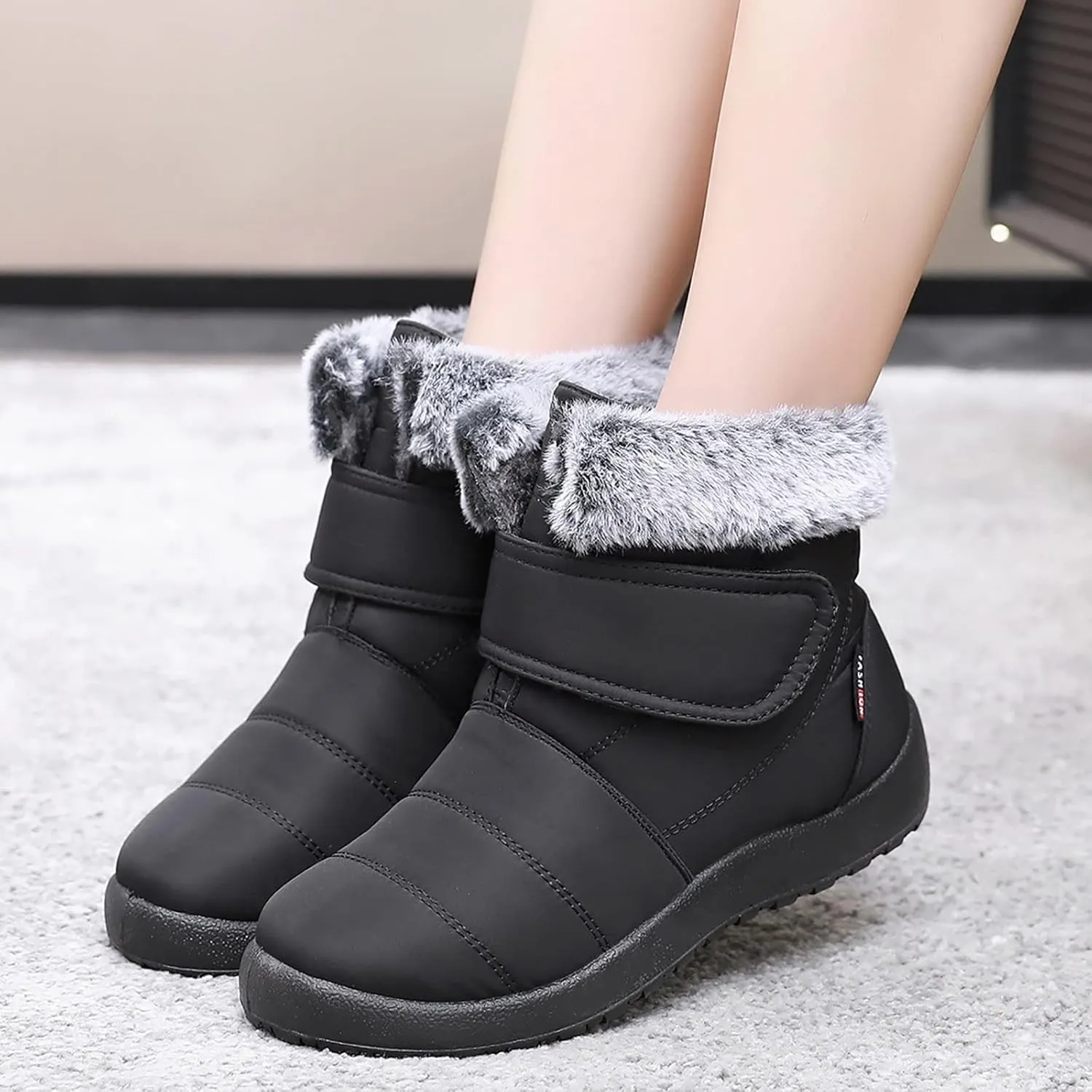 Slip on Waterproof Snow Boot Women Women Snow Booties Cute Winter Boots for Women Waterproof 8.5 Wide Width Womens Winter Boots Womens Winter Sneaker Boot