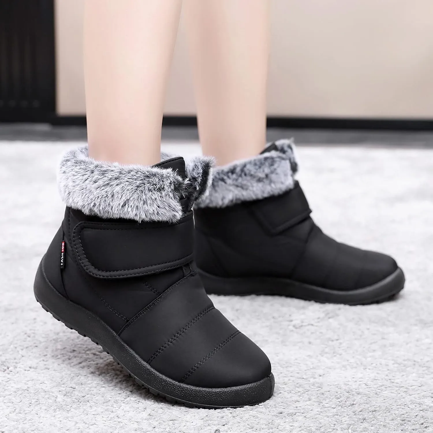 Slip on Waterproof Snow Boot Women Women Snow Booties Cute Winter Boots for Women Waterproof 8.5 Wide Width Womens Winter Boots Womens Winter Sneaker Boot