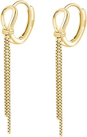 SLUYNZ 925 Sterling Silver Hoop Earrings Chian for Women Teens Huggie Earrings Dangling