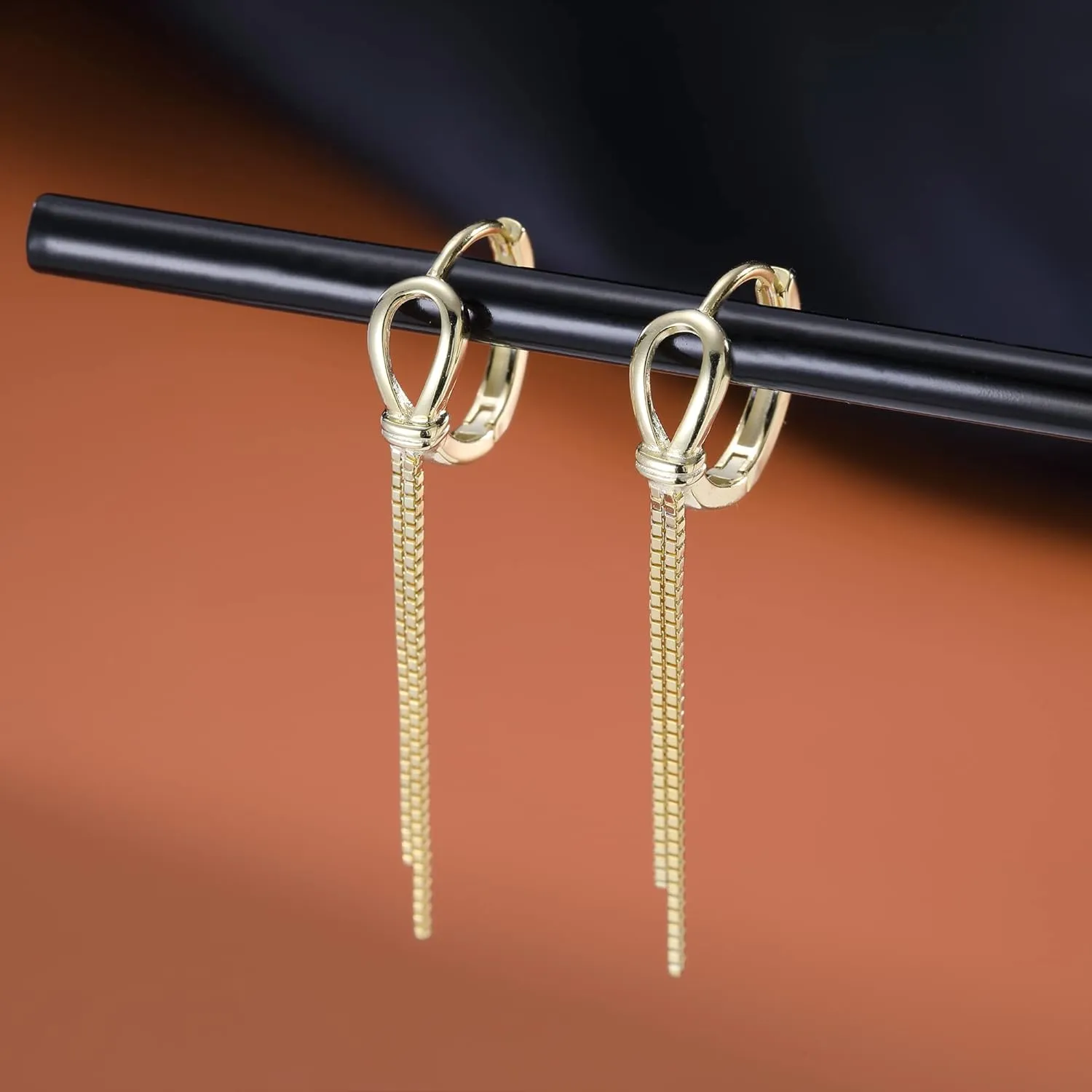 SLUYNZ 925 Sterling Silver Hoop Earrings Chian for Women Teens Huggie Earrings Dangling