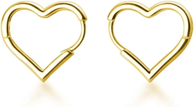 SLUYNZ Solid 925 Sterling Silver 1.6CM Heart Hoop Earrings for Women Teens Minimalist Hoop Earrings Sweet Love Heart Earrings