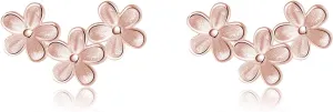 SLUYNZ Solid 925 Sterling Silver Flower Earrings Stud for Women Teens Small Floral Stud Earrings