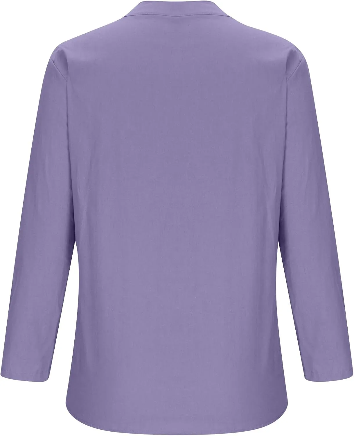 SMIDOW Linen Tops for Women Summer Plus Size Button Down Cotton Linen Shirts Long Sleeve v Neck Loose Comfy Blouse 2023