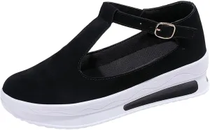 Smoneyful Womens Espadrille Wedges Flat Sandals Ankle Flock or Hollow Strappy Closed Toe Casual for Outdoor Summer Wear