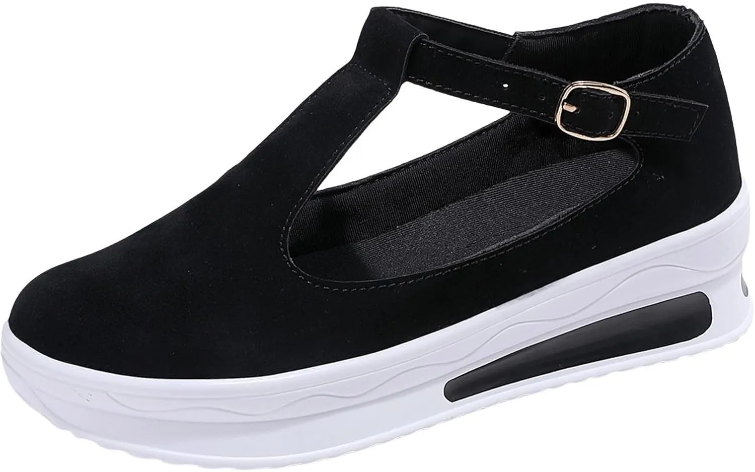 Smoneyful Womens Espadrille Wedges Flat Sandals Ankle Flock or Hollow Strappy Closed Toe Casual for Outdoor Summer Wear