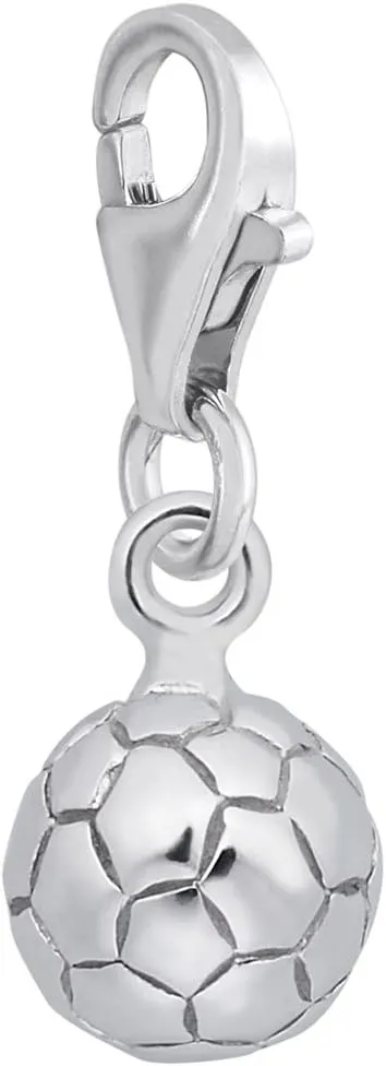 Soccer Ball Charm with Lobster Claw Clasp, Charms for Bracelets and Necklaces