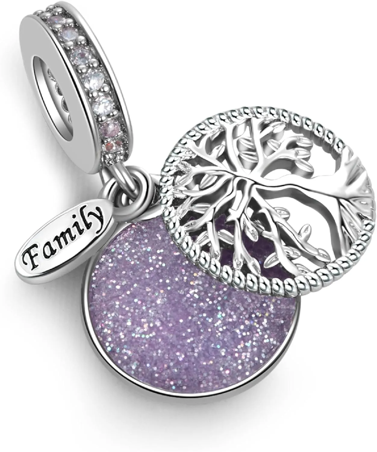Sparkling Tree of Life Birthday Family Charm Compatible with Pandora Charms Bracelets for Women Christmas Birthday Jewelry Gift