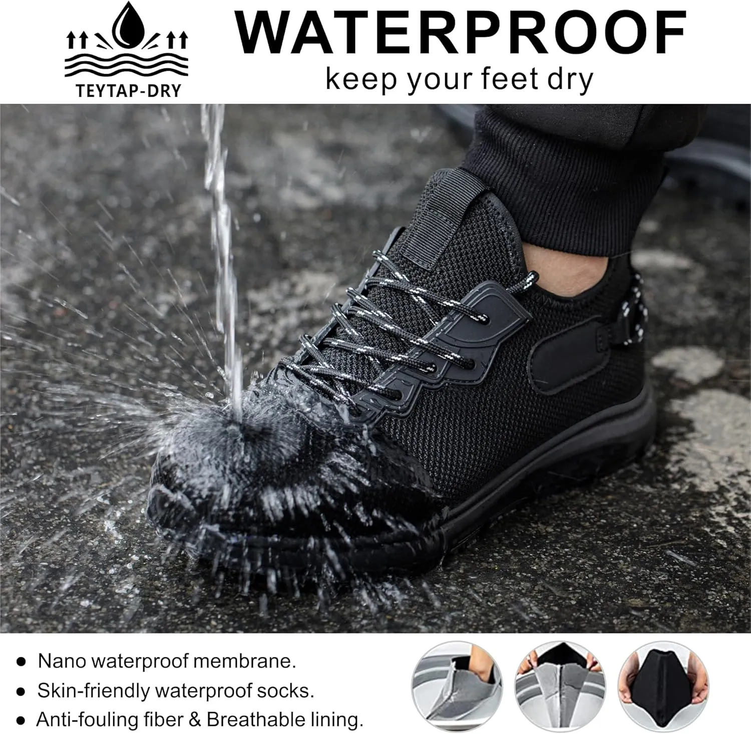 Steel Toe Shoes for Men WomenNon Slip Waterproof Work Safety Sneakers