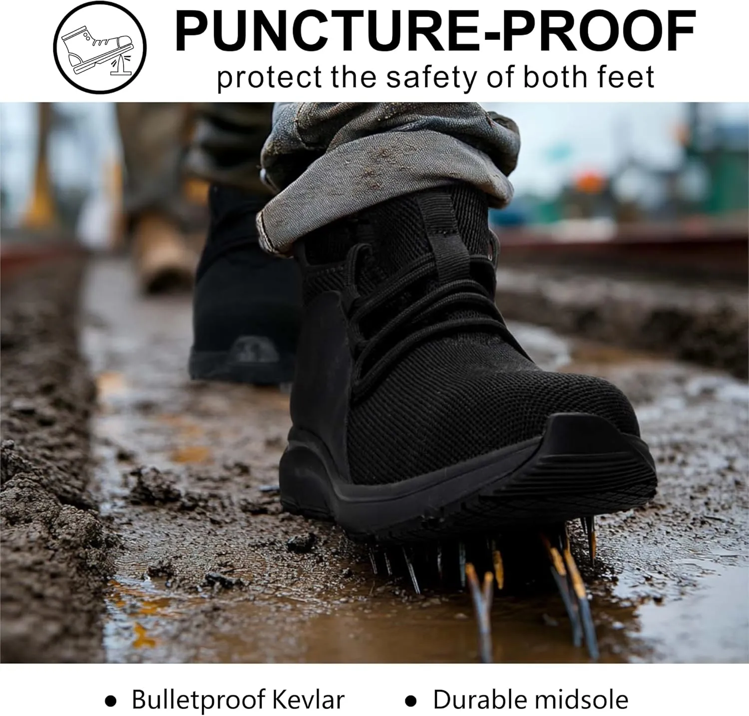 Steel Toe Shoes for Men WomenNon Slip Waterproof Work Safety Sneakers