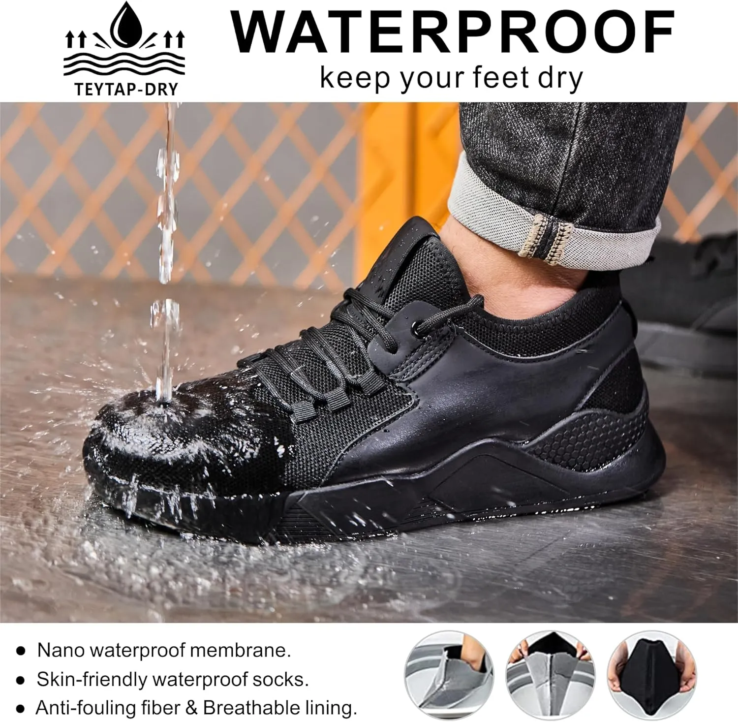 Steel Toe Work Shoes for Men WomenNon Slip Waterproof Safety Sneakers