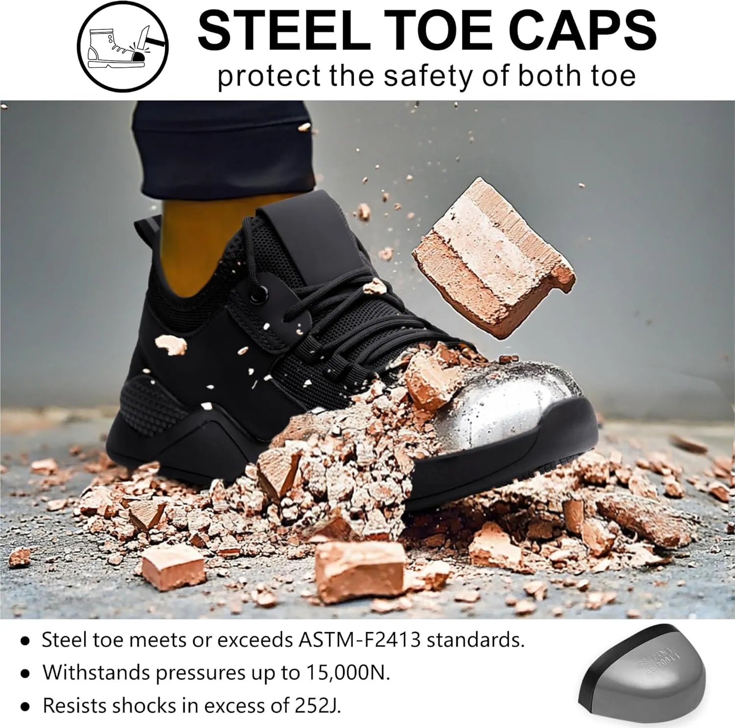 Steel Toe Work Shoes for Men WomenNon Slip Waterproof Safety Sneakers