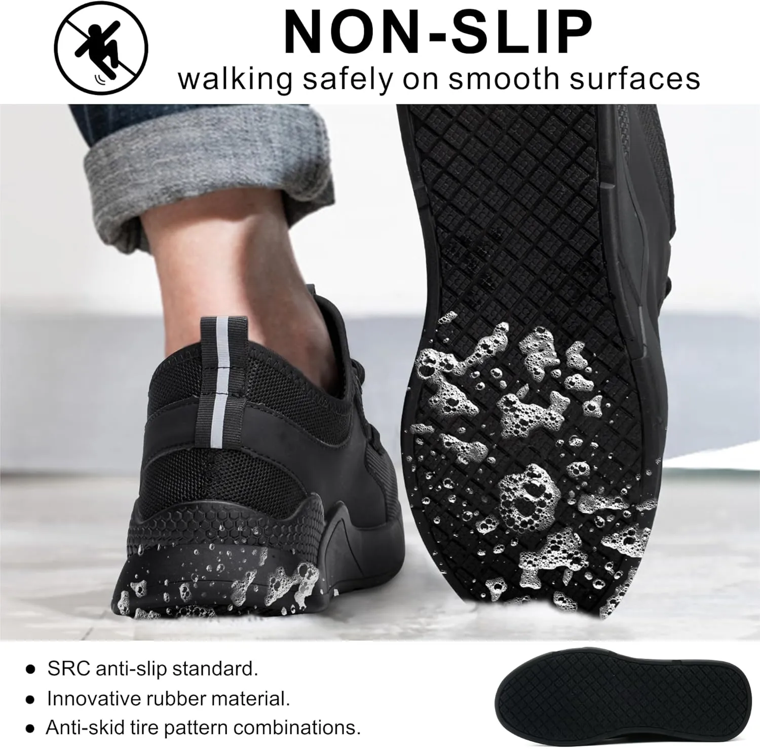 Steel Toe Work Shoes for Men WomenNon Slip Waterproof Safety Sneakers