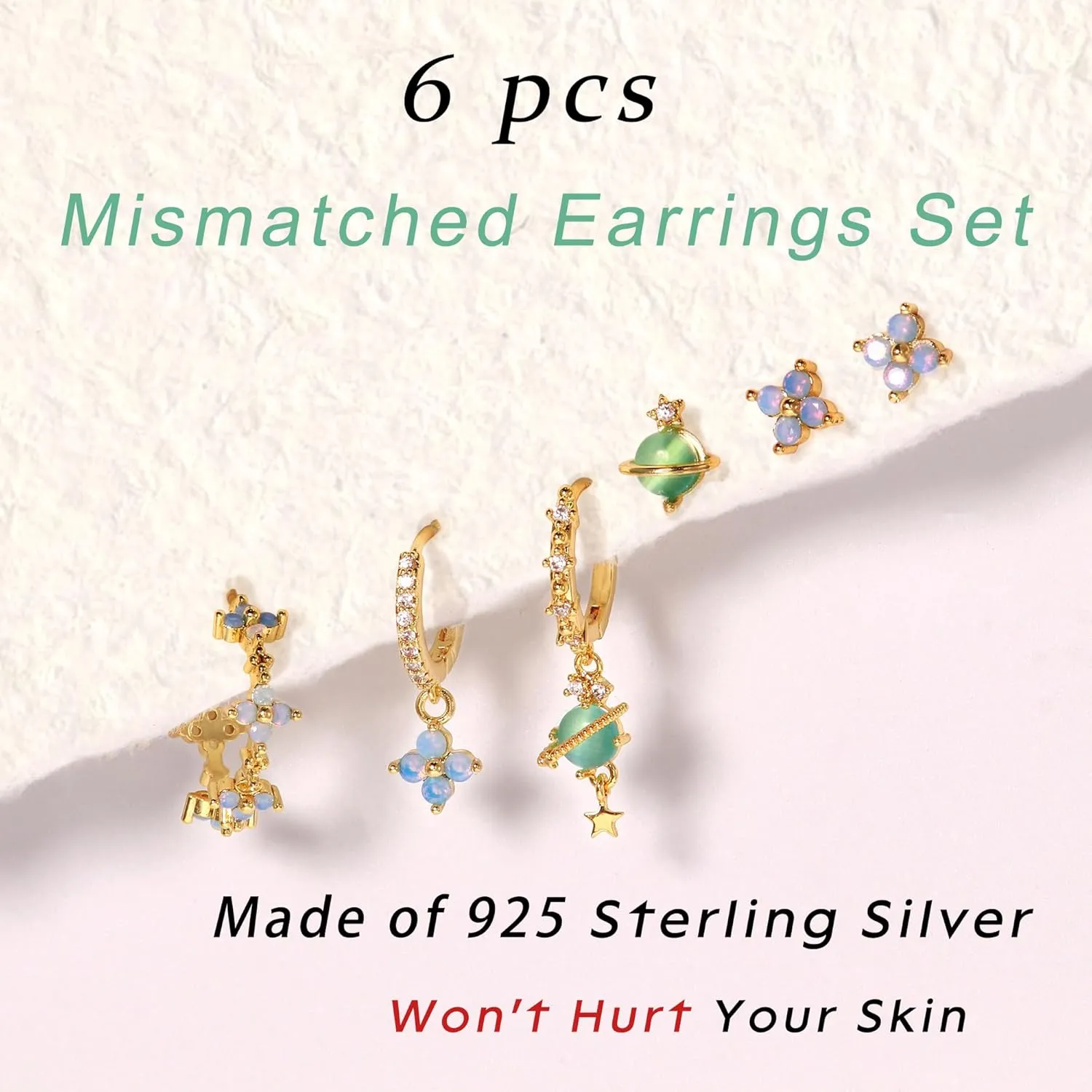 Sterling Silver Earrings for Women - Hypoallergenic Cartilage Earrings for Women Dainty 14K Gold Plated Stud Huggie Hoop Earrings Dangle Chain Earrings Cartilage Earring Gold Jewelry for Women