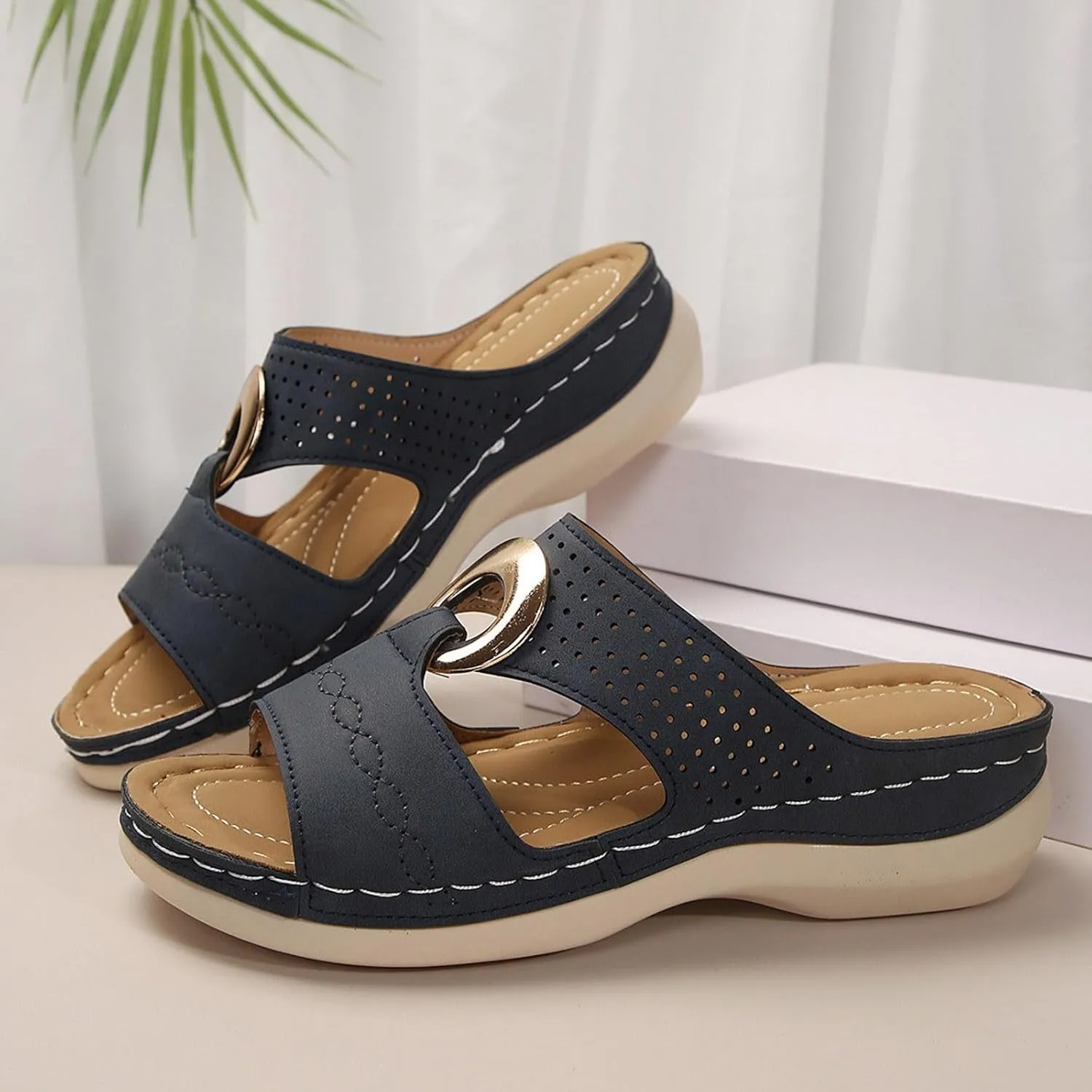 Summer Sandals for Women Wide Width Walking Sandals Dressy Comfortable Wedge Sandals Arch Support Orthopedic Sandals