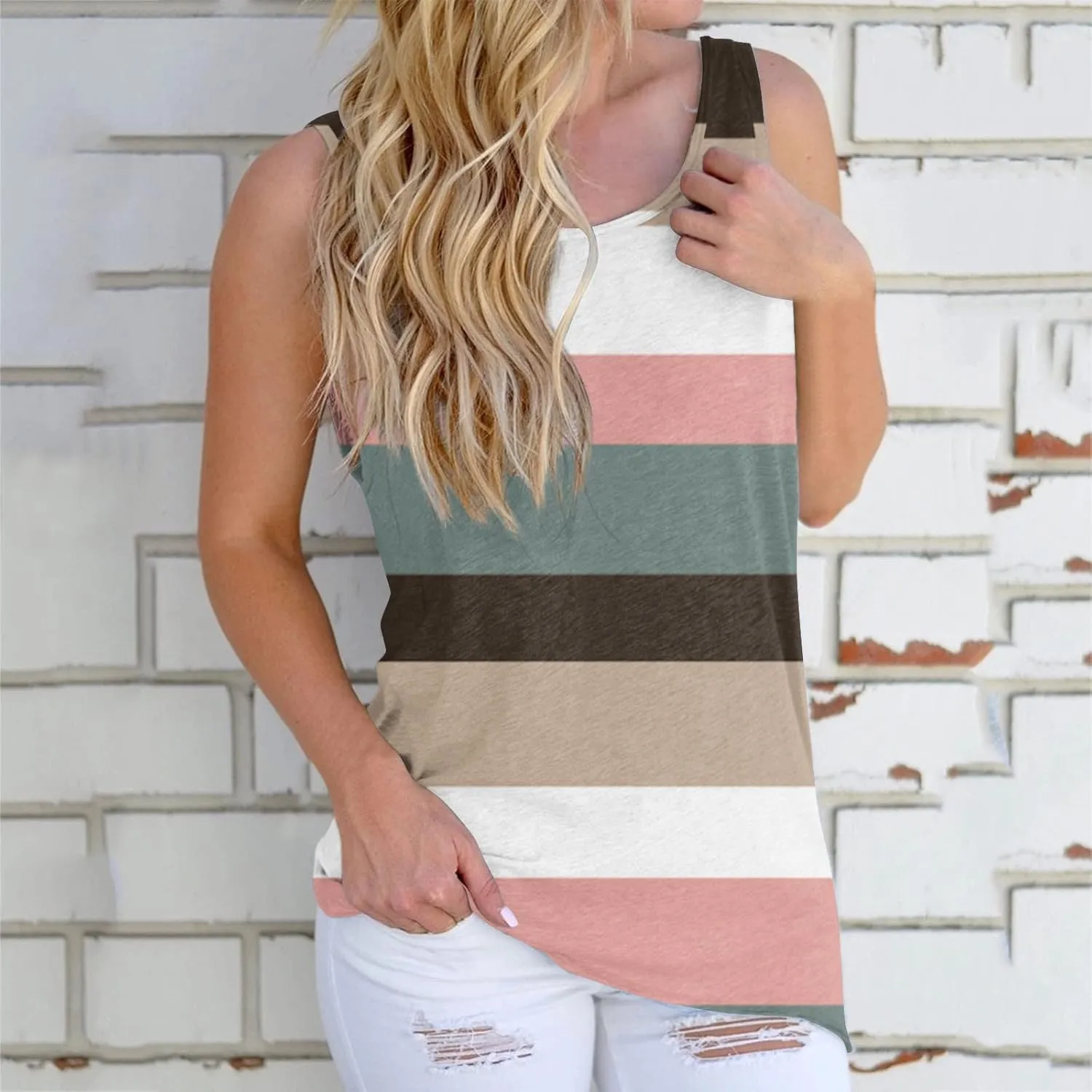 Summer Tank Tops for Women Sexy Sleeveless Open Back Shirt Casual Knotted Camisole Athletic Workout Cami Vest Top