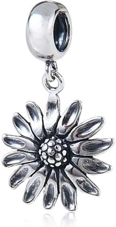 Sunflower Charm 925 Sterling Silver Sun Flower Charm Birthday Charm Anniversary Charm for Pandora Charms Bracelet