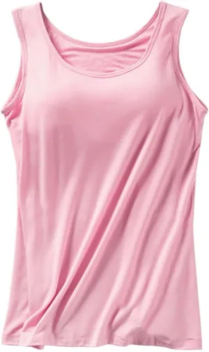 Tank Top with Built in Bra Camisoles for Women for Under Clothes Spaghetti Strap Cami 2025 Summer Clothes