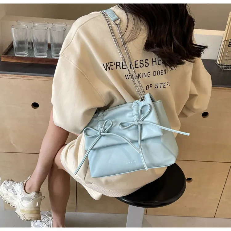 TAVIMART  -  Trendy Designer Bow Chain Handbag and Purses Totes Shoulder Crossbody Bag for Women Casual 2024 New Solid Ladies Messenger Bags