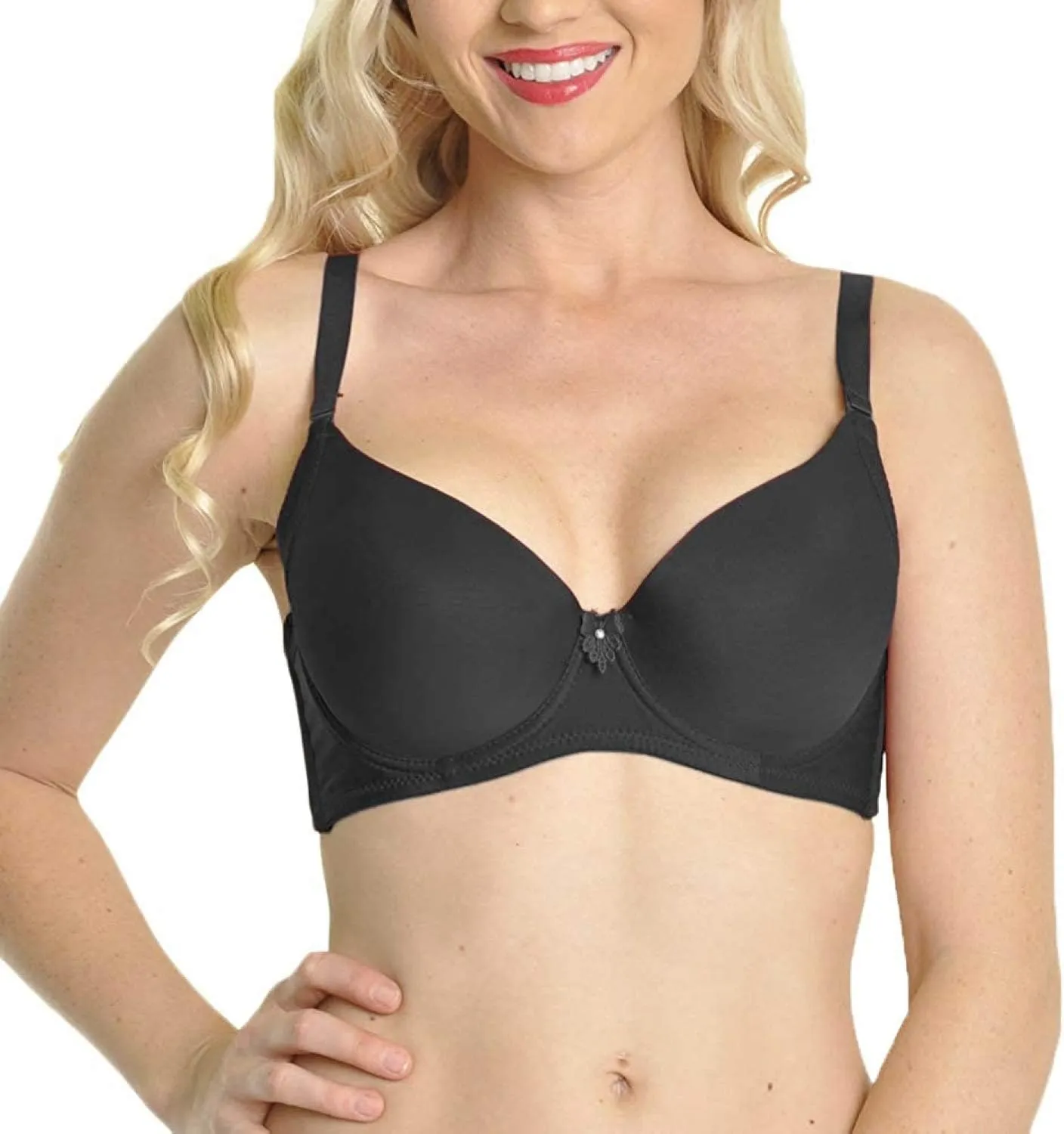 ToBeInStyle Women's Pack of 6 Wired Padded T-Shirt Bras with Wide Wings