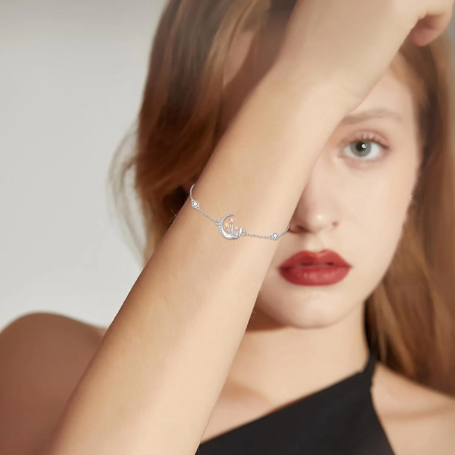 Tulip Bracelets Sterling Silver Plumeria Bracelets for Women
