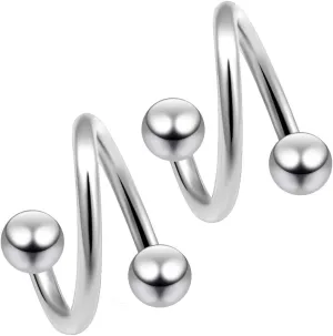 Twister Cartilage Barbell Eyebrow Spiral Belly Button Ring Helix Twist Daith Navel Hood Earring Hoop Tragus