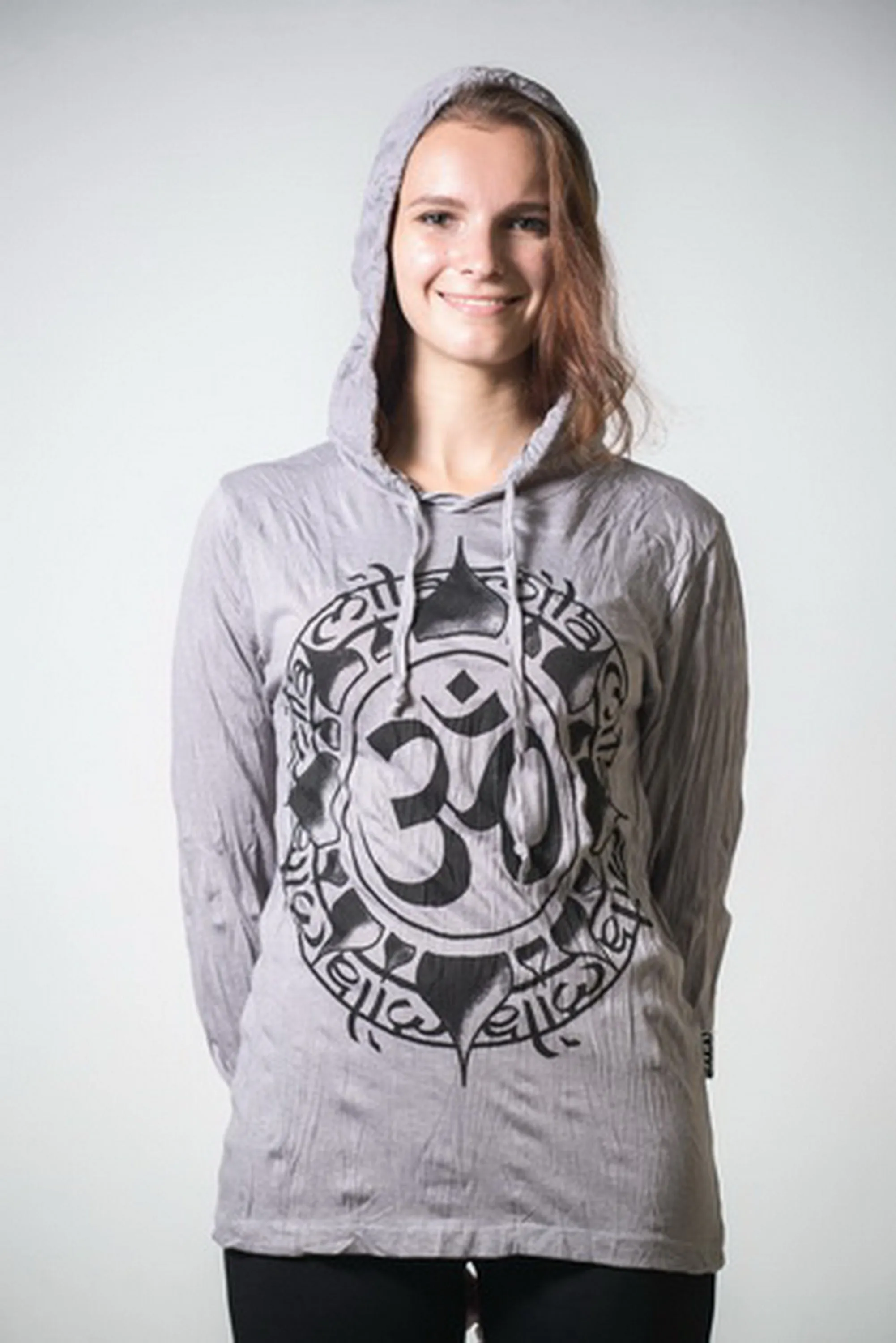 Unisex Infinitee Om Hoodie in Gray