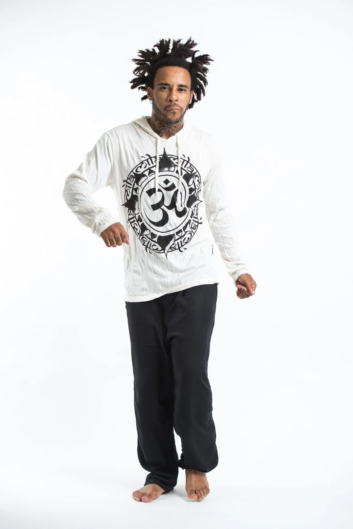 Unisex Infinitee Om Hoodie in White