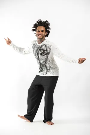 Unisex Lions Eye Hoodie in White