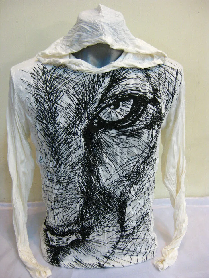 Unisex Lions Eye Hoodie in White