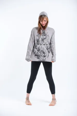 Unisex Octopus Weed Hoodie in Gray