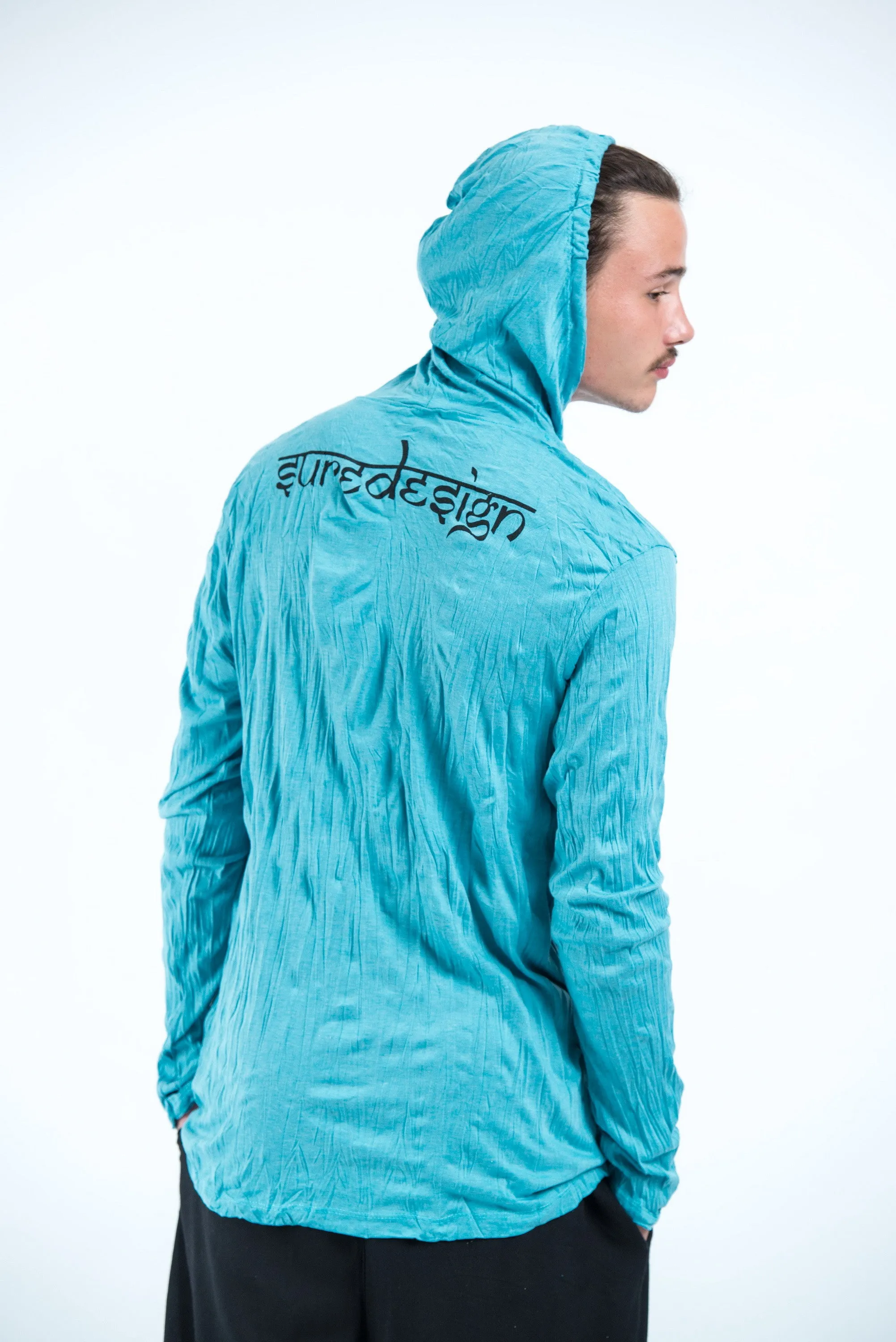 Unisex Om and Koi Fish Hoodie in Turquoise