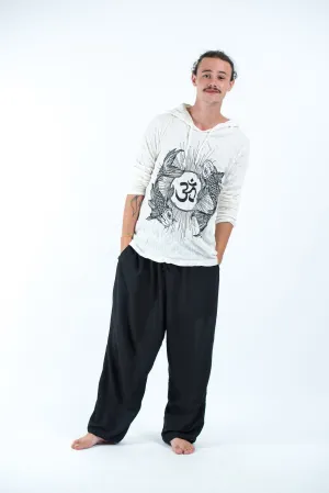 Unisex Om and Koi Fish Hoodie in White
